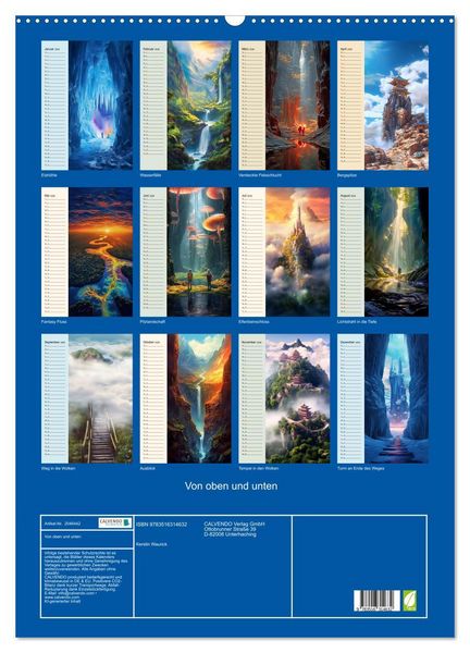 Produktbild: Von oben und unten (Wandkalender 2026 DIN A2 hoch), CALVENDO Monatskalender