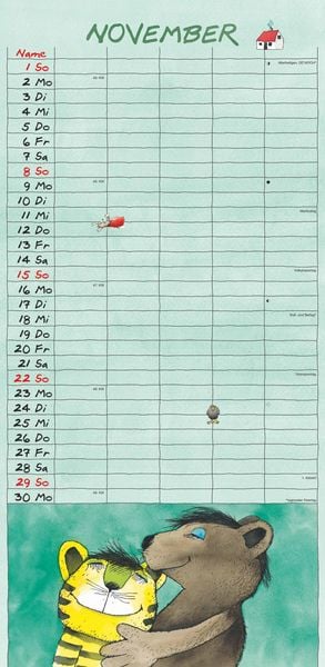 Produktbild: Janosch 2026 Familienplaner - Familien-Timer - Termin-Planer - Kinder-Kalender - Familien-Kalender - 22x45