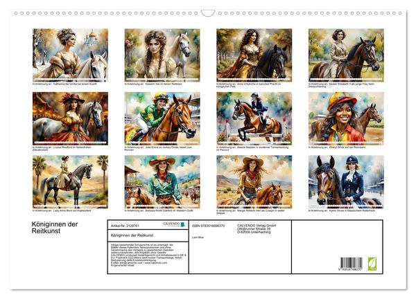 Produktbild: K&ouml;niginnen der Reitkunst (Wandkalender 2026 DIN A2 quer), CALVENDO Monatskalender