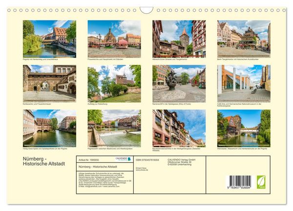 Produktbild: N&uuml;rnberg - Historische Altstadt (Wandkalender 2026 DIN A3 quer), CALVENDO Monatskalender