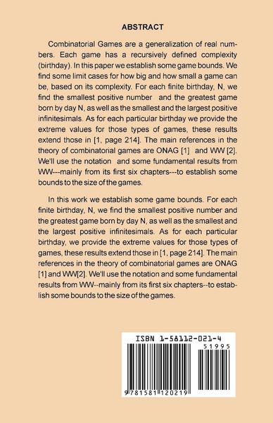 Produktbild: Some Notes on Game Bounds