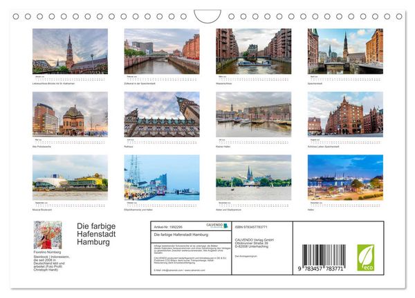 Produktbild: Die farbige Hafenstadt Hamburg (Wandkalender 2026 DIN A4 quer), CALVENDO Monatskalender