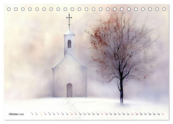 Produktbild: Wintertr&auml;ume &ndash; Zauberhafte Landschaften (Tischkalender 2026 DIN A5 quer), CALVENDO Monatskalender