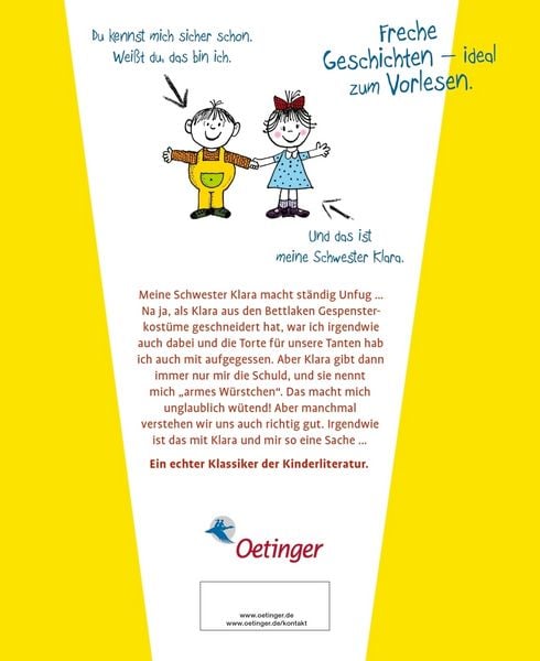 Produktbild: Ich und meine Schwester Klara. Die sch&ouml;nsten Geschwistergeschichten zum Vorlesen
