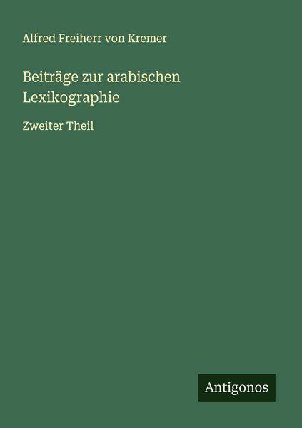 Produktbild: Beitr&auml;ge zur arabischen Lexikographie