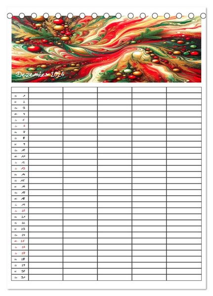 Produktbild: Pouring Art Familienplaner - Durch das Jahr mit KI-kreierter Pouring Kunst (Tischkalender 2026 DIN A5 hoch), CALVENDO Monatskalender