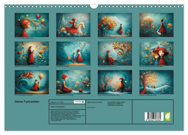 Produktbild: Naive Farbwelten (Wandkalender 2026 DIN A3 quer), CALVENDO Monatskalender