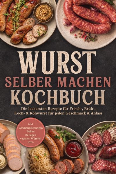 Produktbild: Wurst selber machen Kochbuch: Die leckersten Rezepte f&uuml;r Frisch-, Br&uuml;h-, Koch- & Rohwurst f&uuml;r jeden Geschmack & Anlass - inkl. Gew&uuml;rzmischungen, So&szlig;en