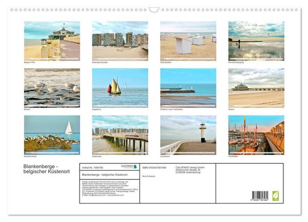 Produktbild: Blankenberge - belgischer K&uuml;stenort (Wandkalender 2026 DIN A2 quer), CALVENDO Monatskalender