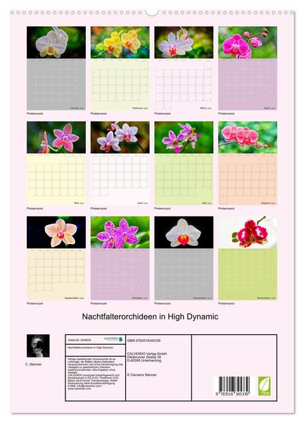 Produktbild: Nachtfalterorchideen in High Dynamic (hochwertiger Premium Wandkalender 2026 DIN A2 hoch), Kunstdruck in Hochglanz