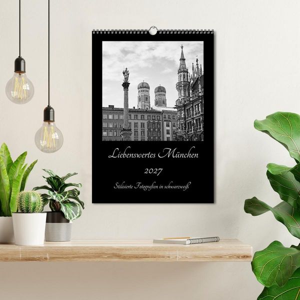 Produktbild: Liebenswertes M&uuml;nchen 2027 - Stilisierte Fotografien in schwarzwei&szlig; (Wandkalender 2027 DIN A3 hoch), CALVENDO Monatskalender
