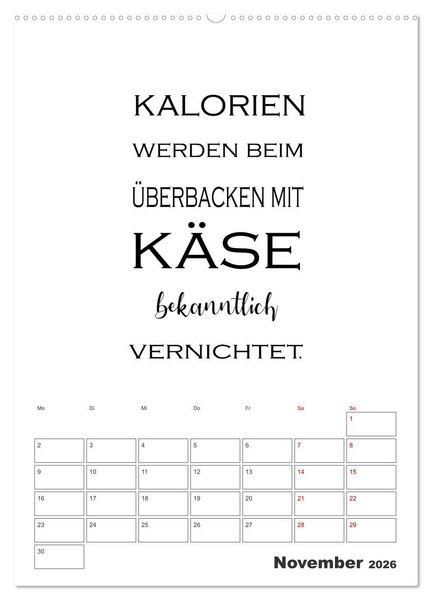 Produktbild: Spr&uuml;che f&uuml;r die K&uuml;che. Mit Jahresplaner (hochwertiger Premium Wandkalender 2026 DIN A2 hoch), Kunstdruck in Hochglanz