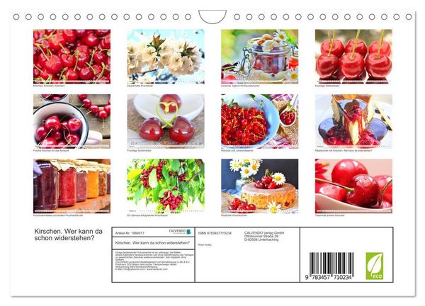 Produktbild: Kirschen. Wer kann da schon widerstehen? (Wandkalender 2026 DIN A4 quer), CALVENDO Monatskalender