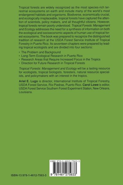 Produktbild: Tropical Forests: Management and Ecology