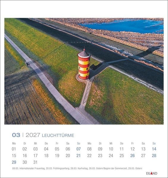 Produktbild: Leuchtt&uuml;rme Postkartenkalender 2027 - Leuchten des Nordens
