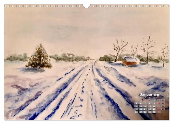 Produktbild: Landschaften in Acryl & Aquarell (Wandkalender 2026 DIN A3 quer), CALVENDO Monatskalender