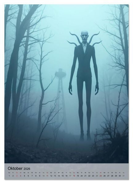 Produktbild: Kreaturen der Dunkelheit - Urbane Horror Mythen (Wandkalender 2026 DIN A2 hoch), CALVENDO Monatskalender