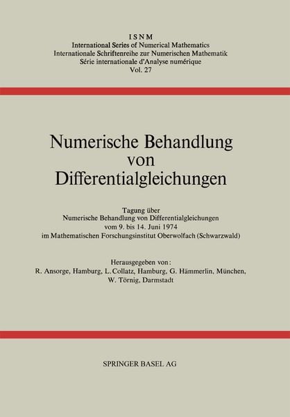 Produktbild: Numerische Behandlung von Differentialgleichungen