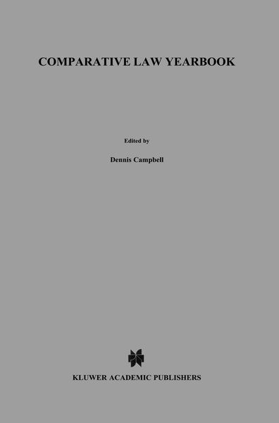 Produktbild: Comparative Law Yearbook