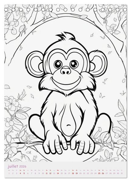 Produktbild: Calendrier &agrave; colorier (Calendrier de bureau 2026 DIN A5 horizontal), CALVENDO calendrier mensuel