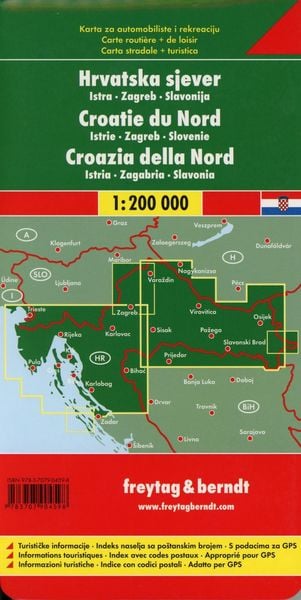 Produktbild: freytag & berndt Stra&szlig;enkarte Kroatien Nord 1:200.000