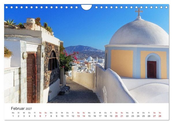 Produktbild: Santorini Fira & Firostefani (Wandkalender 2027 DIN A4 quer), CALVENDO Monatskalender