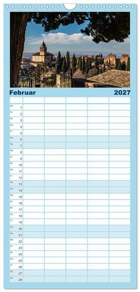 Produktbild: Familienplaner 2027 - Pen&iacute;nsula Ib&eacute;rica mit 5 Spalten (Wandkalender, 21 x 45 cm) CALVENDO