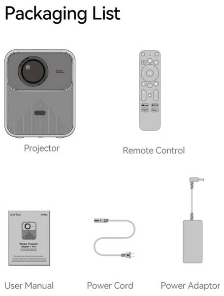 Produktbild: Wanbo Beamer Mozart 1 Pro LED 1200 ANSI-Lumen 1920 x 1080 Full HD Integrierter Lautsprecher, Autofokus, mit Fernbedienung, WLAN