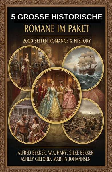 Produktbild: 5 Gro&szlig;e historische Romane im Paket: 2000 Seiten Romance & History