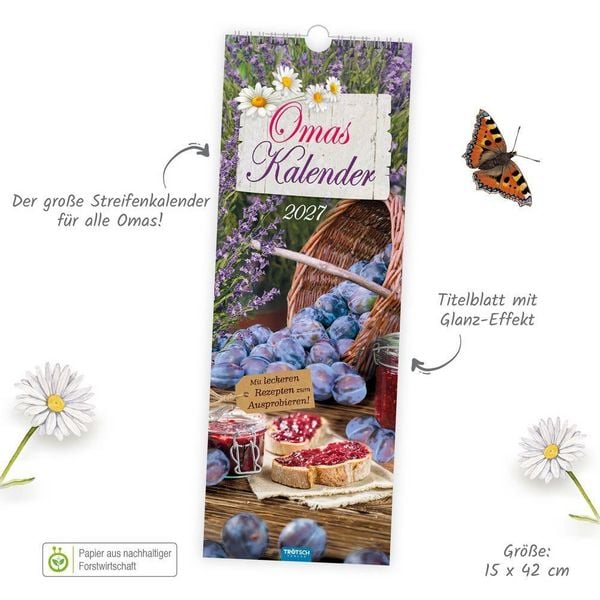 Produktbild: TR&Ouml;TSCH - Maxi-Streifenkalender Omas Kalender 2027