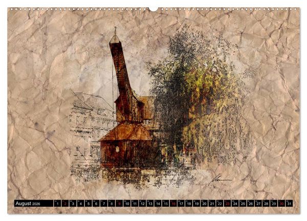 Produktbild: L&uuml;neburger Skizzen (hochwertiger Premium Wandkalender 2026 DIN A2 quer), Kunstdruck in Hochglanz