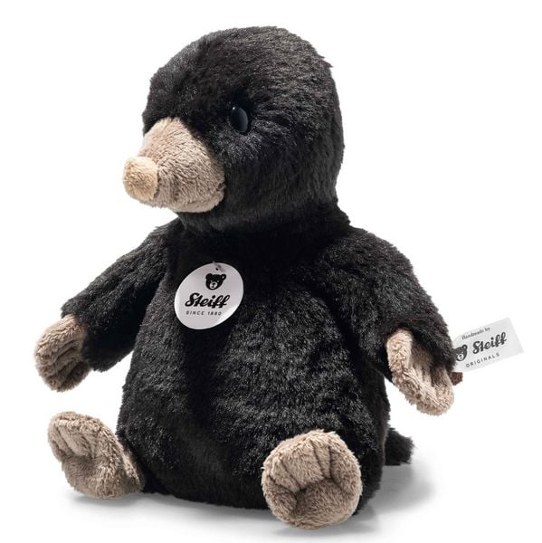 Produktbild: Steiff 067396 - Diggy Maulwurf, sitzend, dunkelbraun, Pl&uuml;sch, 18 cm