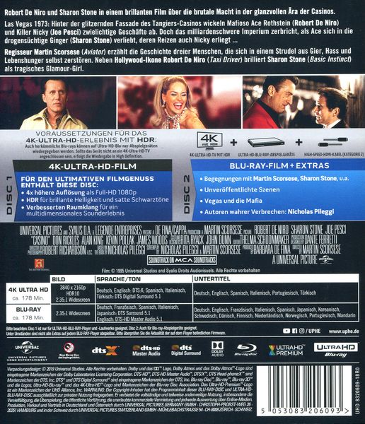 Produktbild: Casino (4K Ultra HD) (+ 2D Blu-ray)