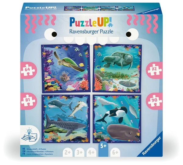 Produktbild: Kinderpuzzle 64, 72, 81, 90 Teile - Puzzle UP! Meerestiere