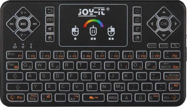 Produktbild: Joy-it TASTAMINI01 Funk Tastatur Deutsch, QWERTZ Schwarz Integriertes Touchpad