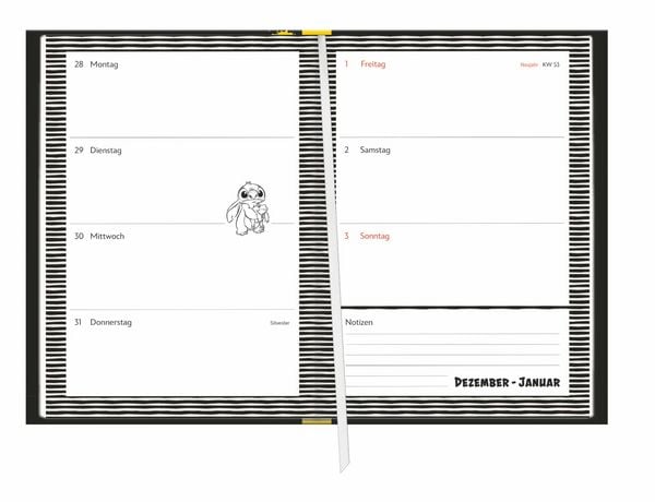 Produktbild: Stitch 17-Monats-Kalenderbuch A5 2027 - 17 Monate. Von August 2026 bis Dezember 2027