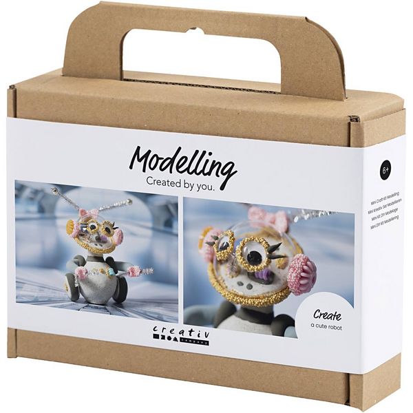 Produktbild: Creativ Company Mini Kreativ Set Modellieren, Roboter, Grau, Pink