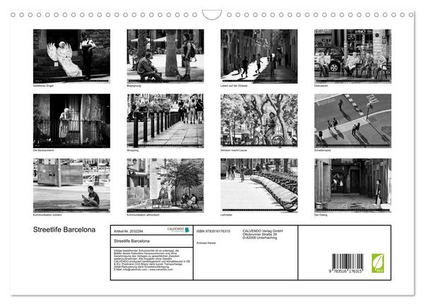 Produktbild: Streetlife Barcelona (Wandkalender 2026 DIN A3 quer), CALVENDO Monatskalender