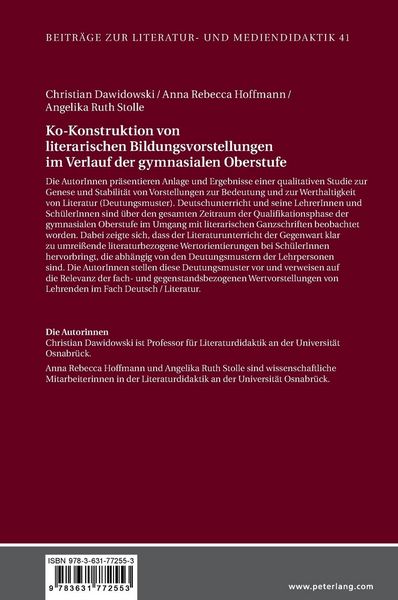 Produktbild: Ko-Konstruktion von literarischen Bildungsvorstellungen im Verlauf der gymnasialen Oberstufe