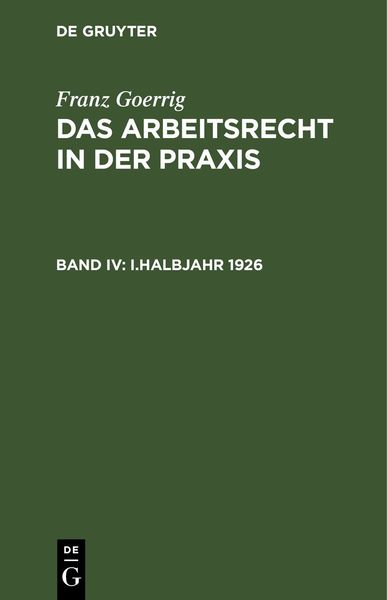 Produktbild: I.Halbjahr 1926
