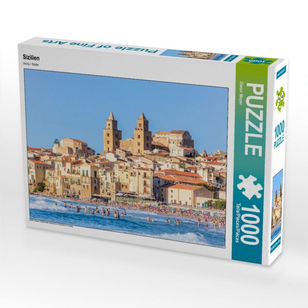 Produktbild: CALVENDO Puzzle Kathedrale Santissimo Salvatore in Cefal&ugrave; | 1000 Teile Lege-Gr&ouml;&szlig;e 64x48cm Foto-Puzzle f&uuml;r gl&uuml;ckliche Stunden
