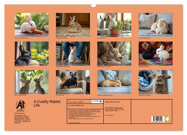 Produktbild: A Cuddly Rabbit Life (Wall Calendar 2026 DIN A2 landscape), CALVENDO 12 Month Wall Calendar