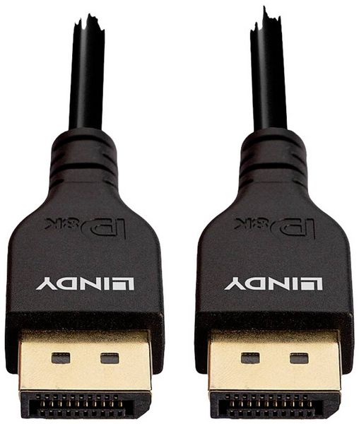 Produktbild: LINDY 36460 DisplayPort AV Anschlusskabel [1x DisplayPort Stecker - 1x DisplayPort Stecker] 0.5 m Schwarz