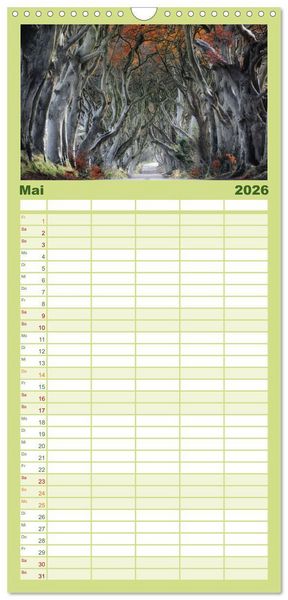 Produktbild: Familienplaner 2026 - Naturschauspiel Irland mit 5 Spalten (Wandkalender, 21 x 45 cm) CALVENDO