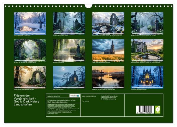 Produktbild: Fl&uuml;stern der Verg&auml;nglichkeit - Gothic Dark Nature Landschaften (Wandkalender 2026 DIN A3 quer), CALVENDO Monatskalender