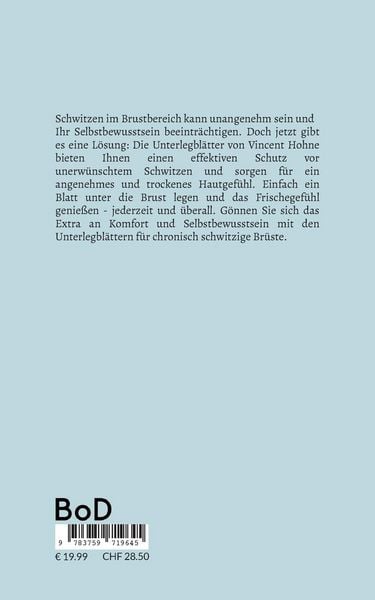 Produktbild: 100 Unterlegbl&auml;tter f&uuml;r chronisch schwitzige Br&uuml;ste