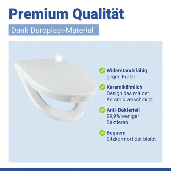Produktbild: WC Sitz Mod. Sindia Wei&szlig;, stabiler Toilettensitz mit Absenkautomatik