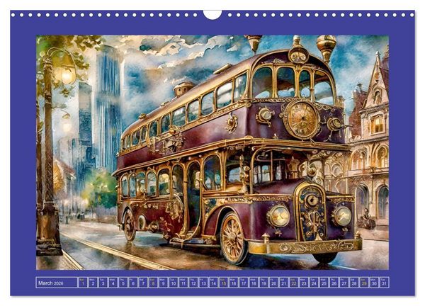 Produktbild: Steampunk power on ground, water, air and space (Wall Calendar 2026 DIN A3 landscape), CALVENDO 12 Month Wall Calendar