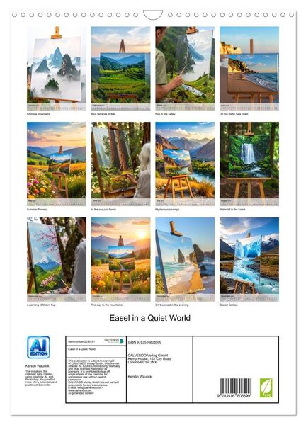 Produktbild: Easel in a Quiet World (Wall Calendar 2027 DIN A3 portrait), CALVENDO 12 Month Wall Calendar