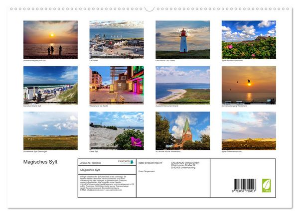 Produktbild: Magisches Sylt (hochwertiger Premium Wandkalender 2026 DIN A2 quer), Kunstdruck in Hochglanz